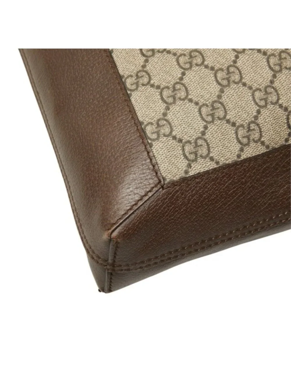 Gucci GG Supreme Ophidia Tote Bag Beige Brown Leather